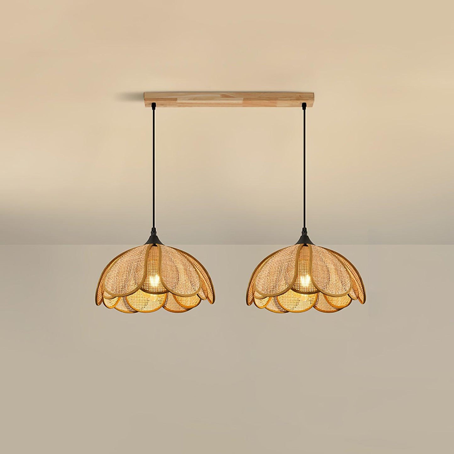 Bloom Rattan Eclectic Metal Pendant Lamp