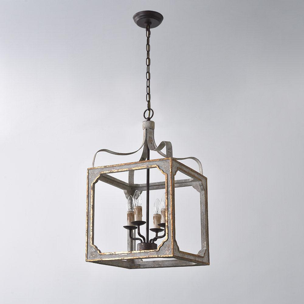 Boho Cube Rustic Metal Chandelier