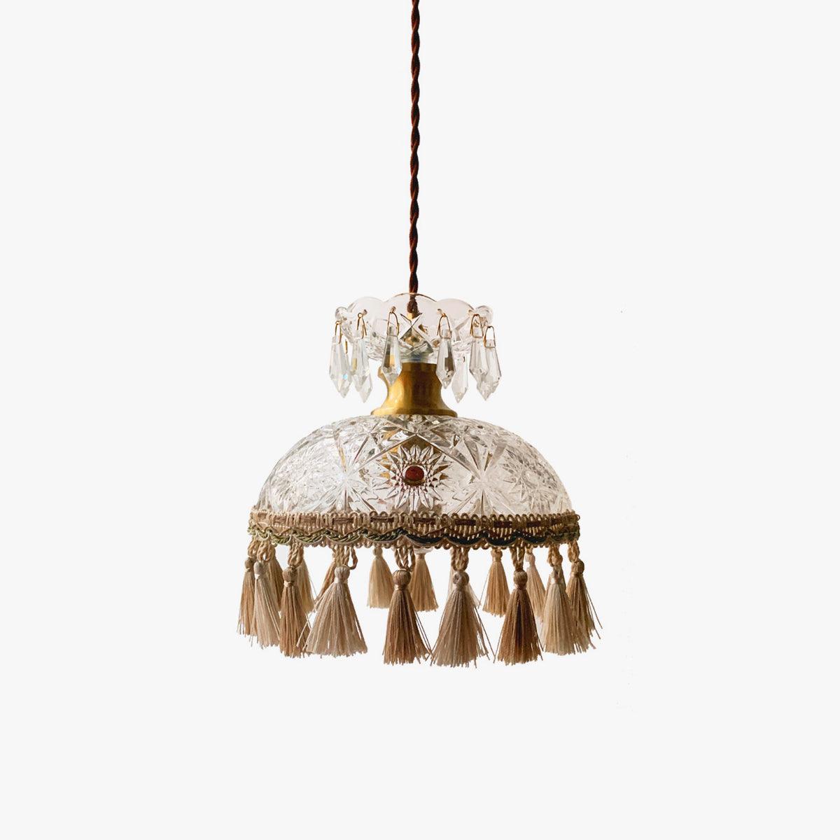 Bowl Tassel Eclectic Crystal Pendant Light