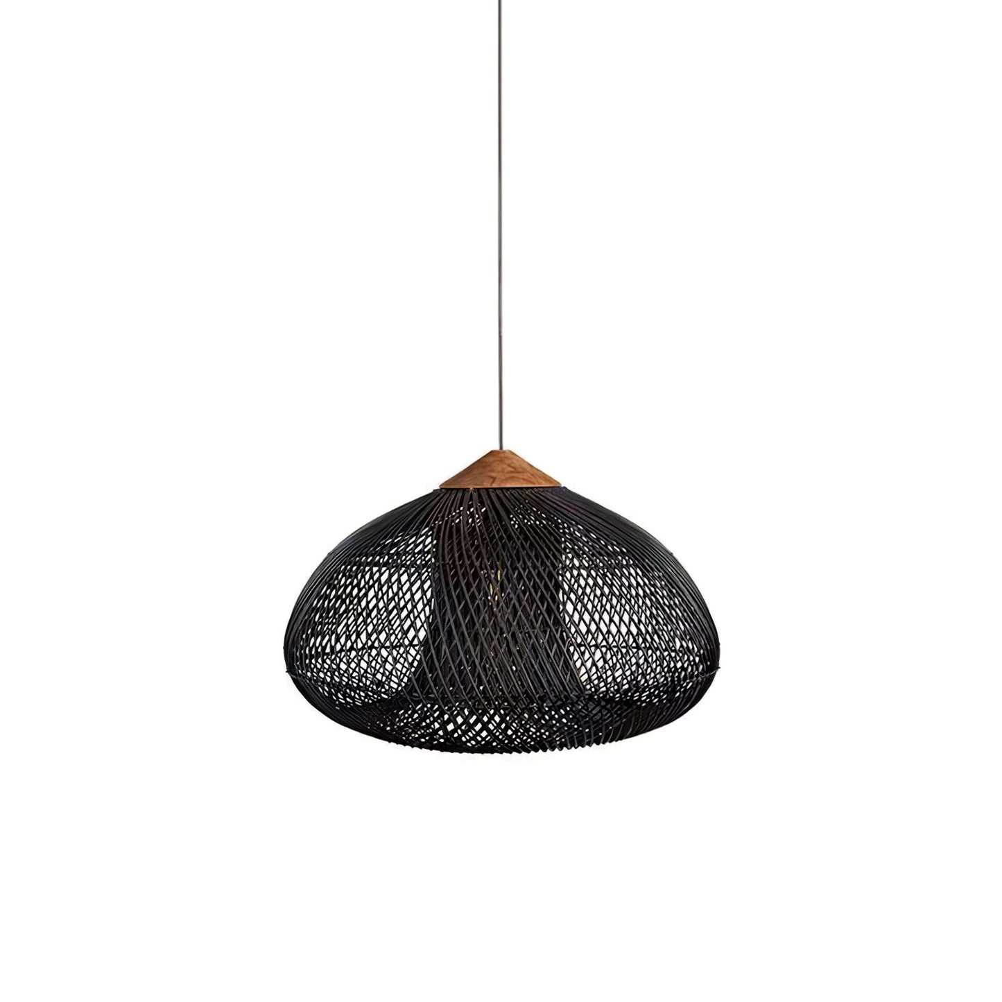 Braided Rattan Eclectic Metal Pendant Lamp