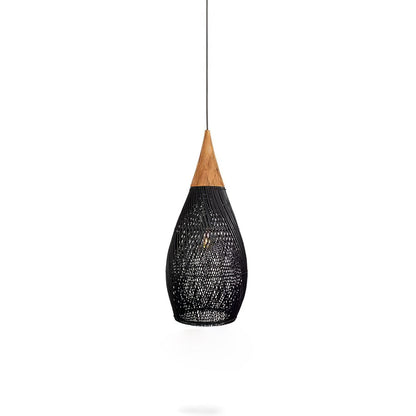 Braided Rattan Eclectic Metal Pendant Lamp