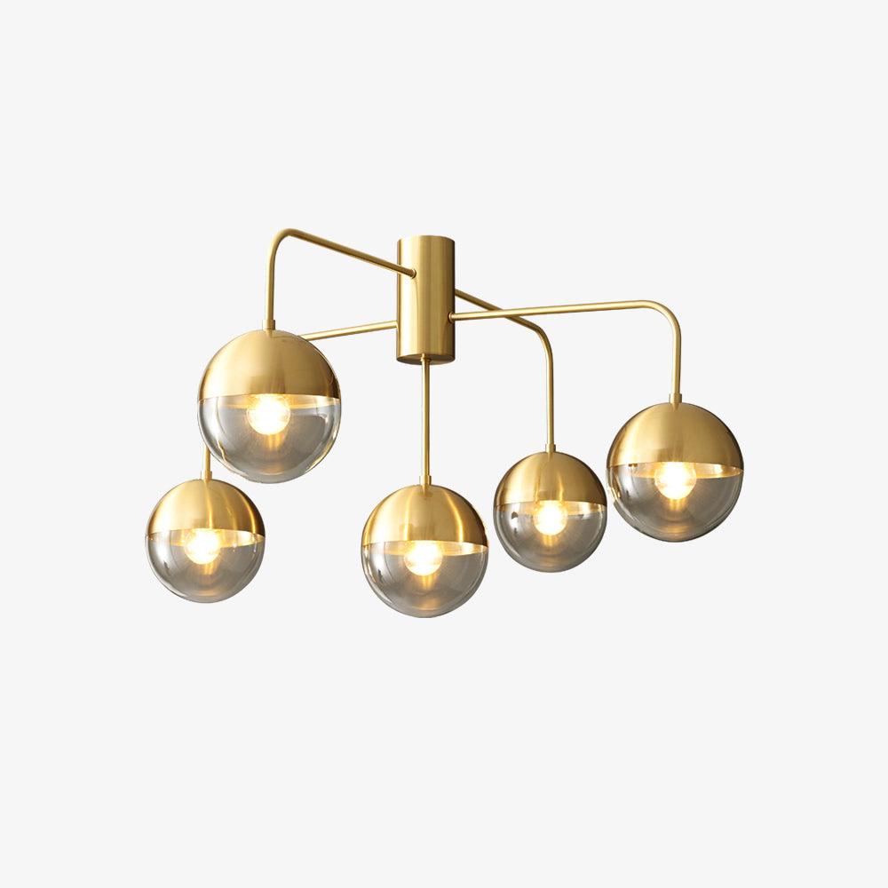 Brass Globulars Modern Crystal Ceiling Lamp