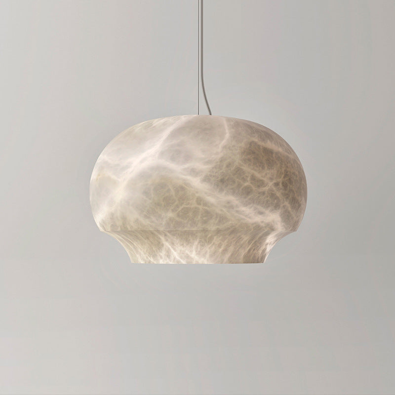 Camille Alabaster Eclectic Metal Pendant Lamp