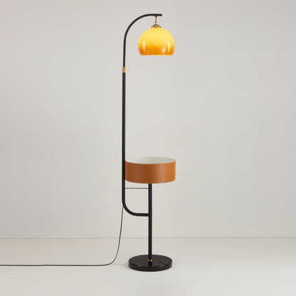 Caramel Arch Mid-century Crystal Floor Lamp