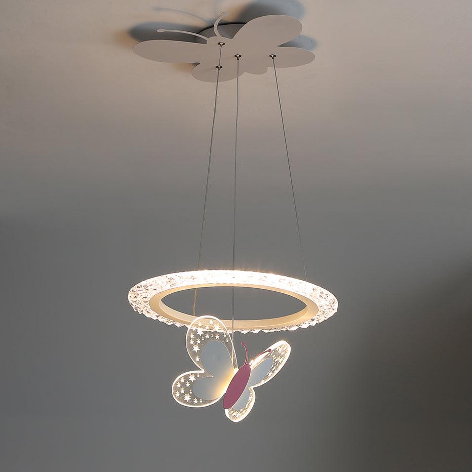 Cartoon Butterfly Acrylic Eclectic Metal Pendant Lamp