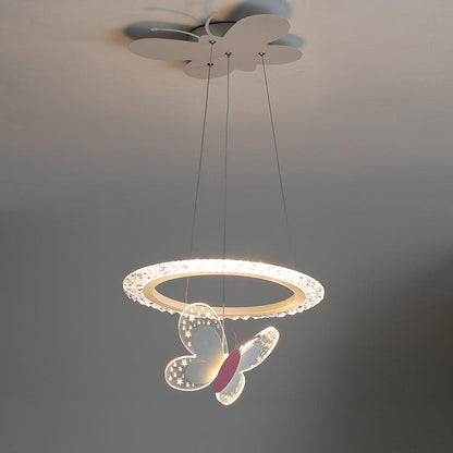 Cartoon Butterfly Acrylic Eclectic Metal Pendant Lamp