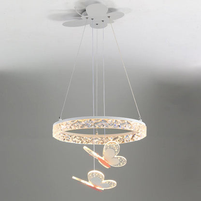 Cartoon Butterfly Acrylic Eclectic Metal Pendant Lamp