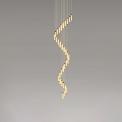 Celestial Alabaster Cascade Minimalist Brass Chandelier