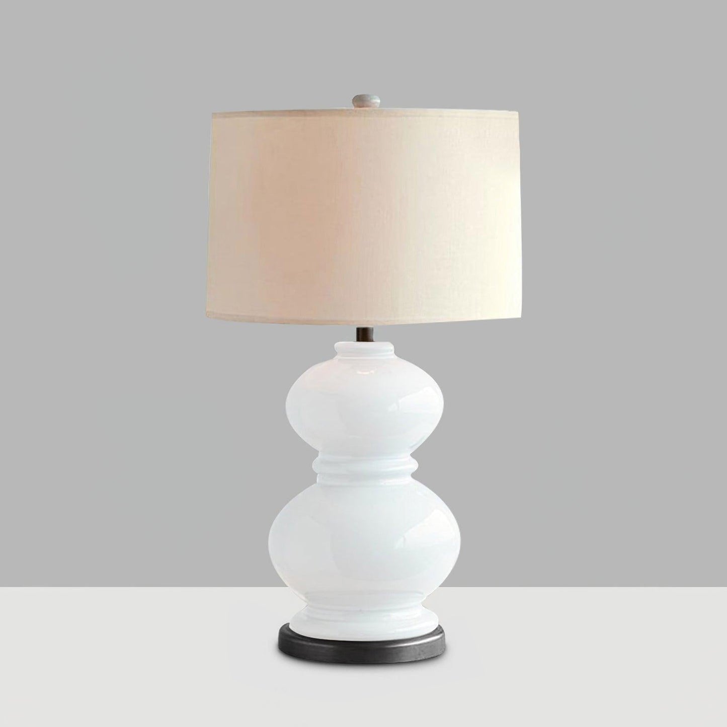 Ceramic Gourd Classic Metal Table Lamp