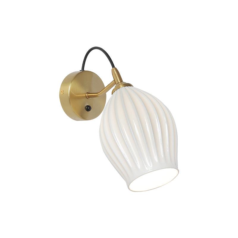 Ceramic Ribbed Eclectic Crystal Wall light