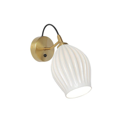 Ceramic Ribbed Eclectic Crystal Wall light