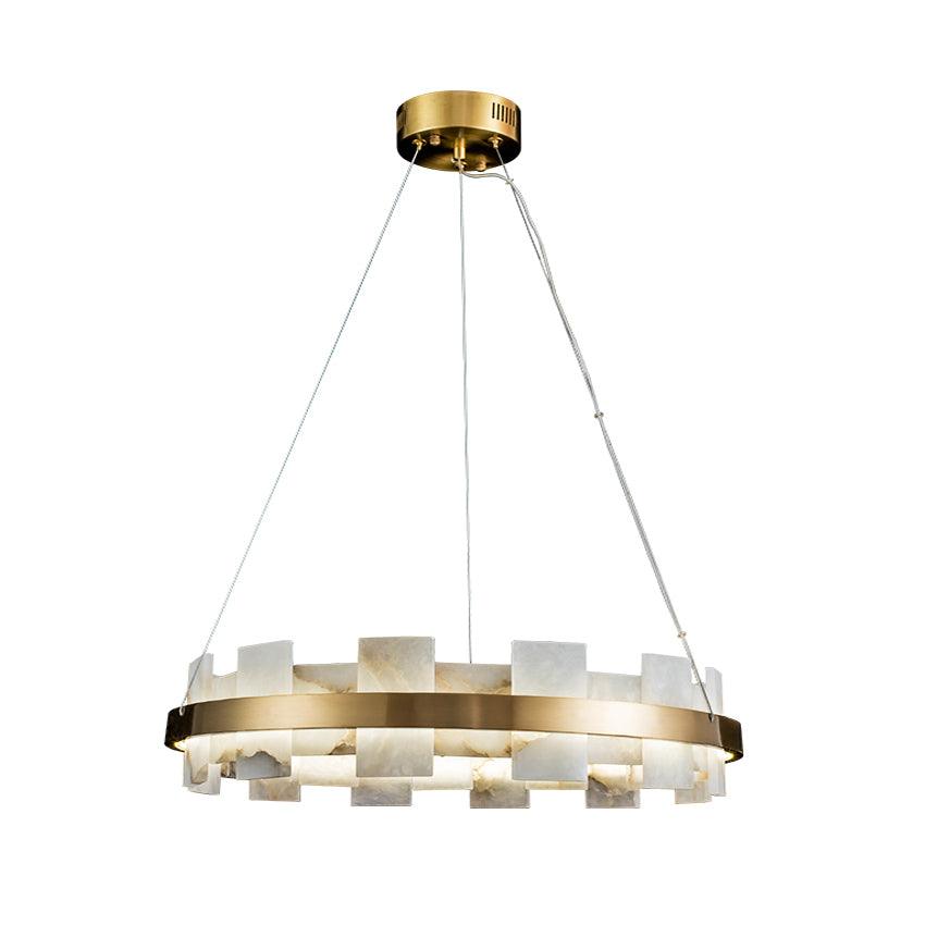 Alabaster Halo Contemporary Metal Chandelier