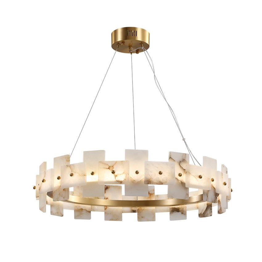 Alabaster Halo Contemporary Metal Chandelier