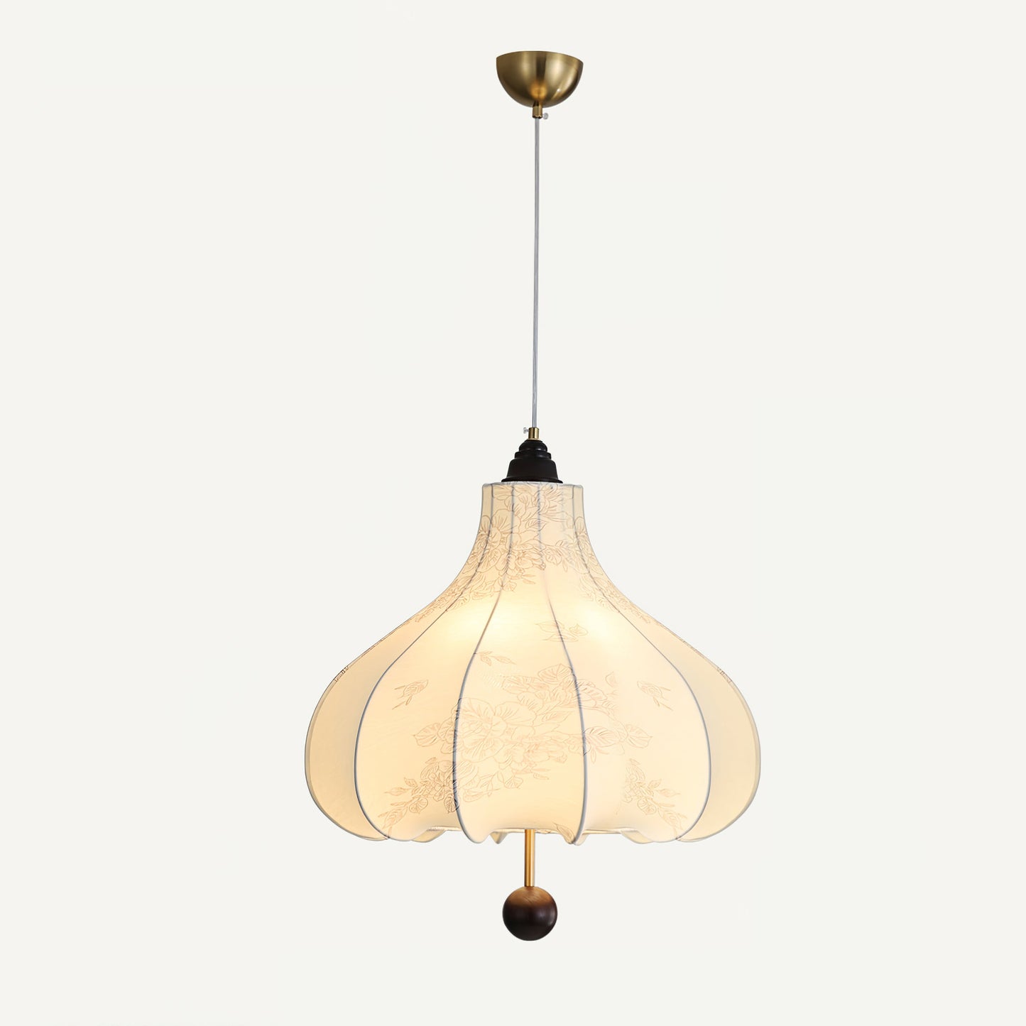 Chestnut Fabric Vintage Metal Pendant Light