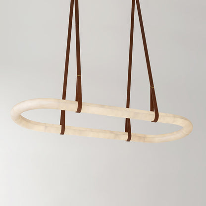 Circle Alabaster Luxury Metal Chandelier