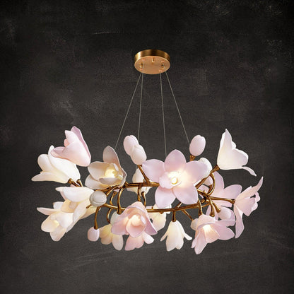 Circular Blossom Art Deco Ceramic Chandelier