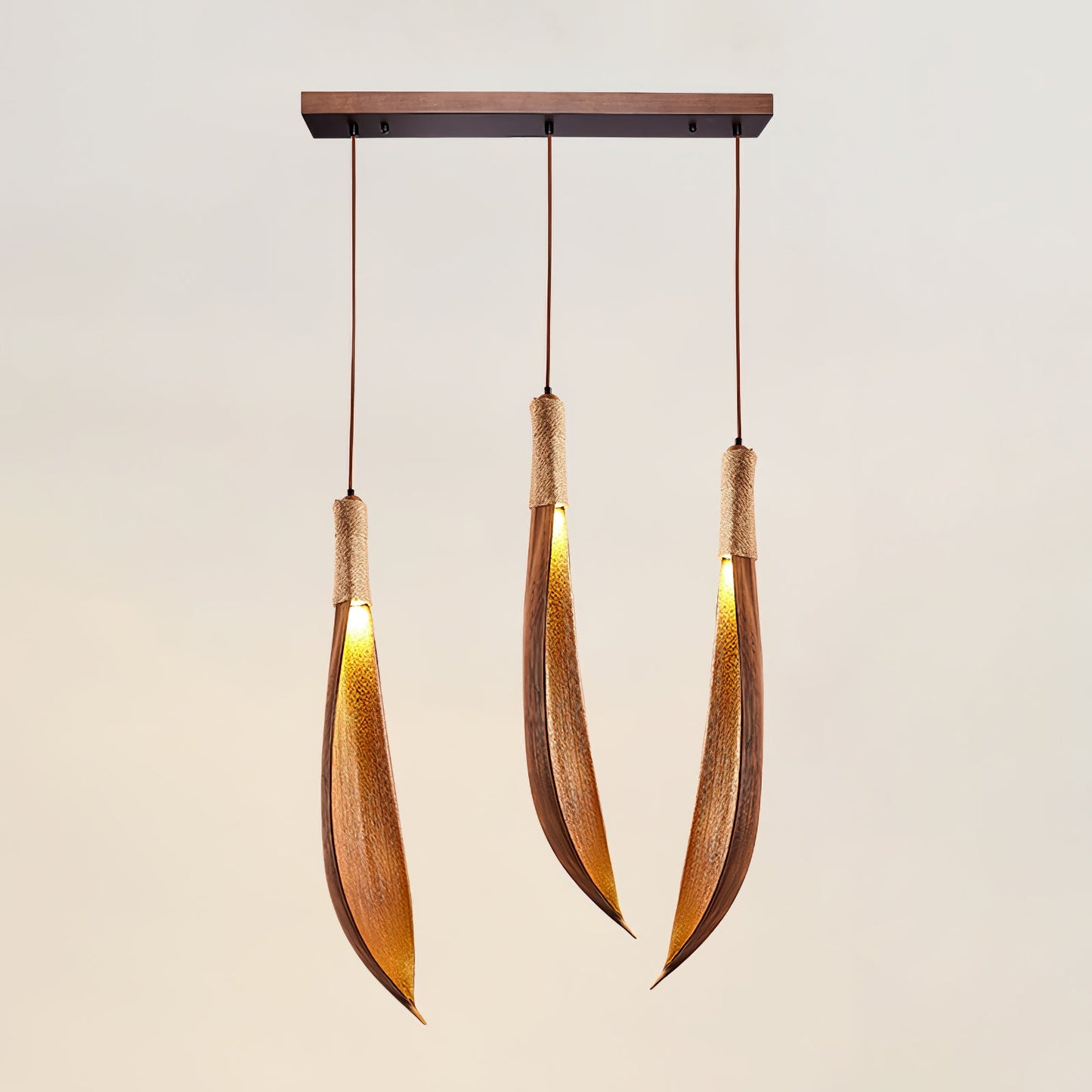 Cocoa Leaf Rustic Metal Pendant Lamp