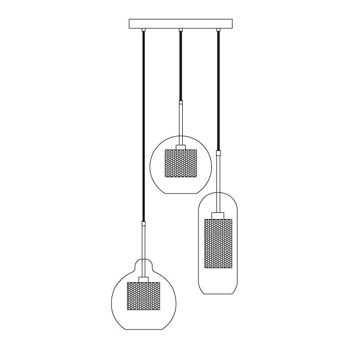 Combined Chiswick Modern Crystal Pendant Light