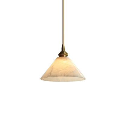 Conical Art Deco Brass Pendant Lamp