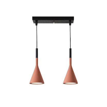 Conical Concrete Eclectic Metal Pendant Light