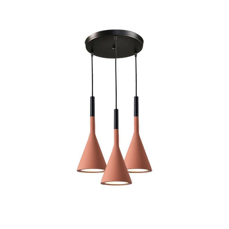 Conical Concrete Eclectic Metal Pendant Light