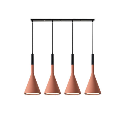 Conical Concrete Eclectic Metal Pendant Light