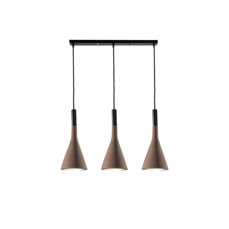 Conical Concrete Eclectic Metal Pendant Light