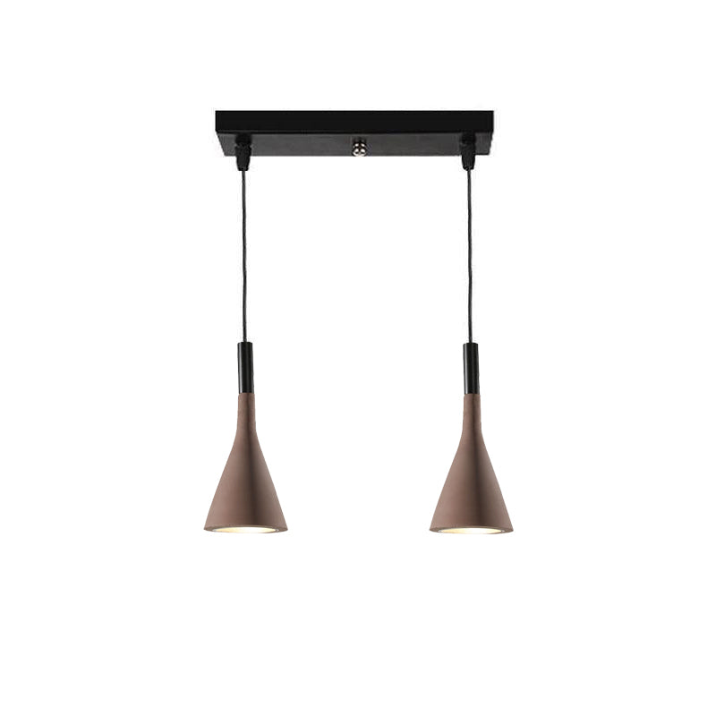 Conical Concrete Eclectic Metal Pendant Light