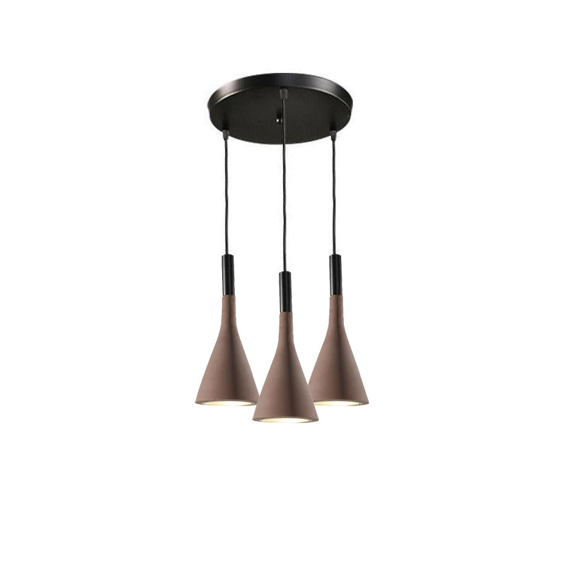 Conical Concrete Eclectic Metal Pendant Light