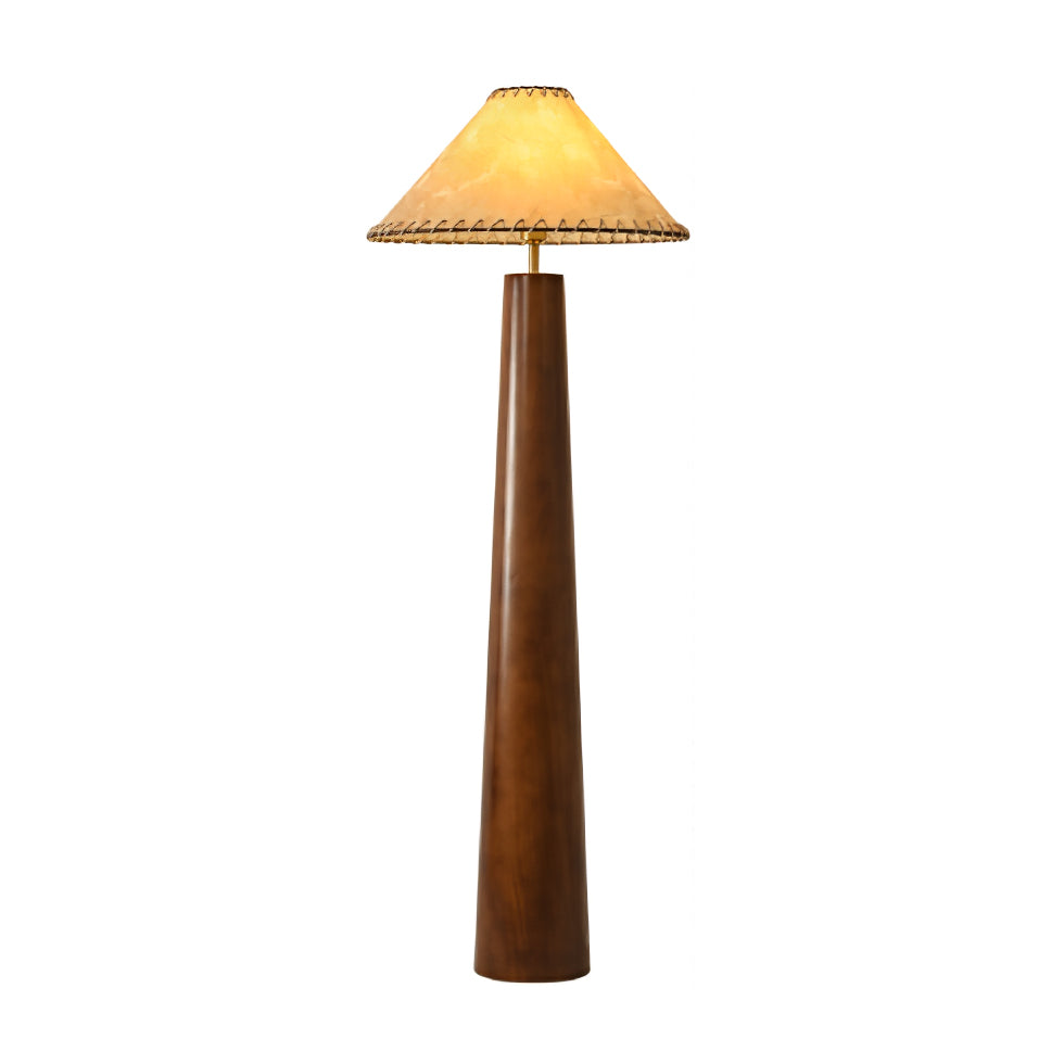 Crestview Paper Column Modern Wood Floor Lamp