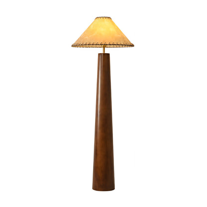 Crestview Paper Column Modern Wood Floor Lamp