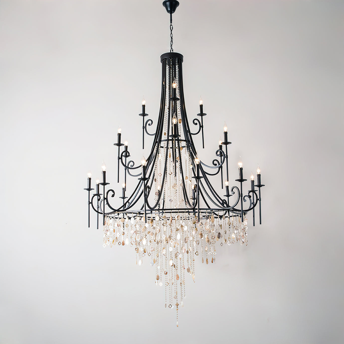 Tatum Lux Shell Crystal Eclectic Metal Chandelier