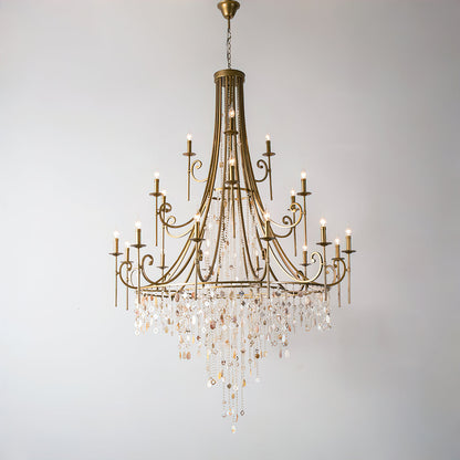 Tatum Lux Shell Crystal Eclectic Metal Chandelier