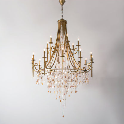 Tatum Lux Shell Crystal Eclectic Metal Chandelier