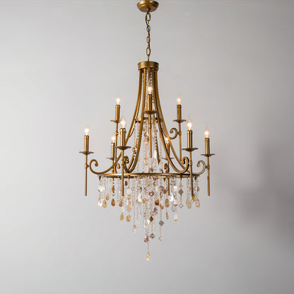 Tatum Lux Shell Crystal Eclectic Metal Chandelier