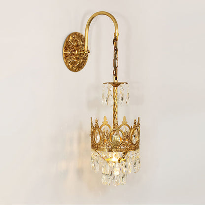 Crystal Crown Eclectic Metal Wall Light