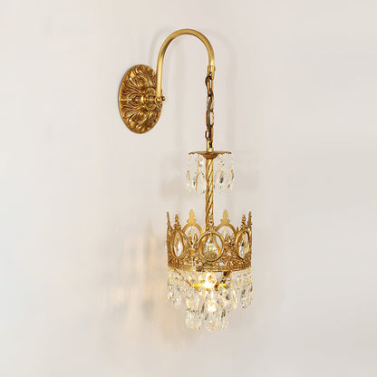 Crystal Crown Eclectic Metal Wall Light