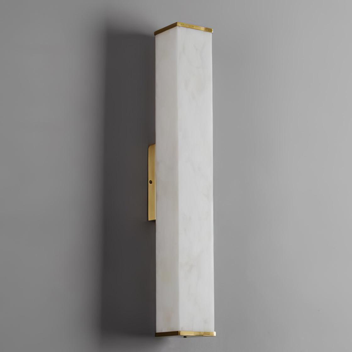 Cuboid Alabaster Modern Brass Wall Light