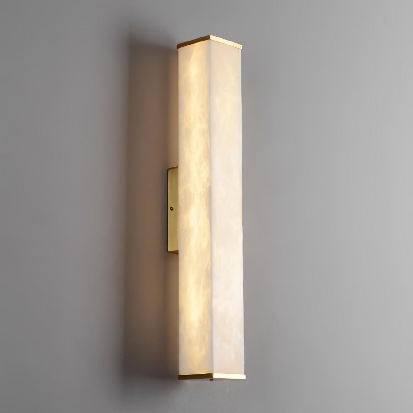 Cuboid Alabaster Modern Brass Wall Light