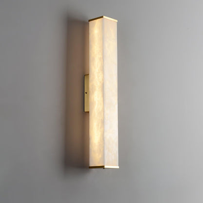 Cuboid Alabaster Modern Brass Wall Light