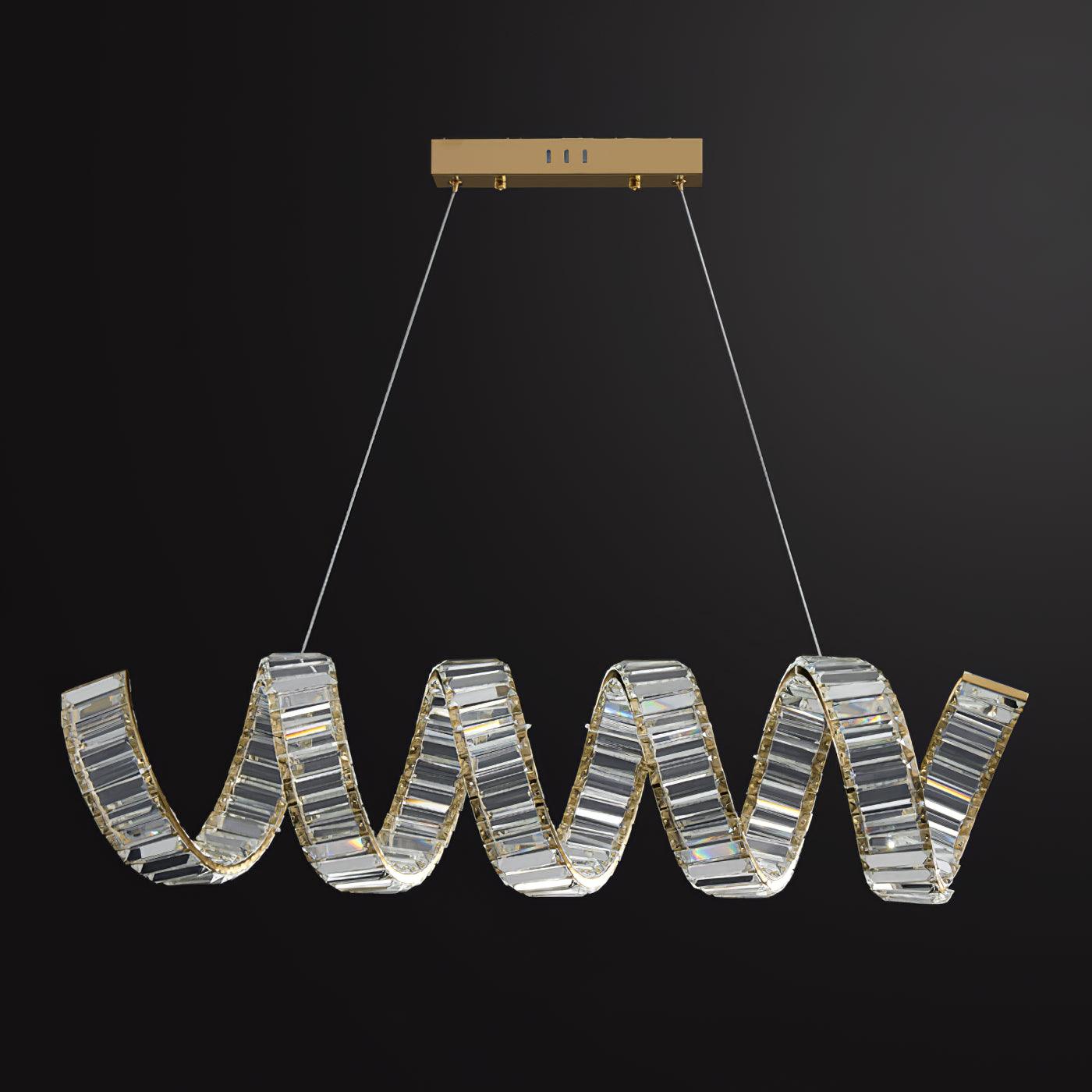 Curved LED Eclectic Metal Chandelier