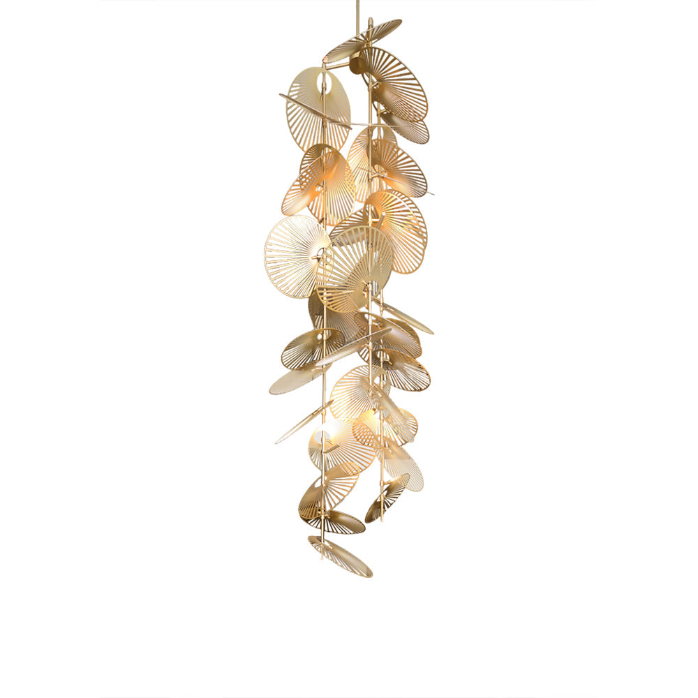 Cattail Leaf Eclectic Metal Chandelier