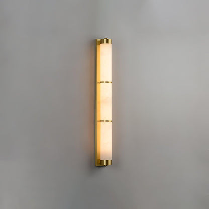 Cylindra Alabaster Contemporary Brass Wall Light