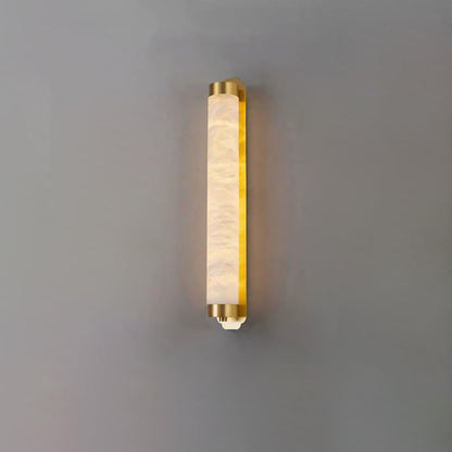 Cylindra Alabaster Contemporary Brass Wall Light