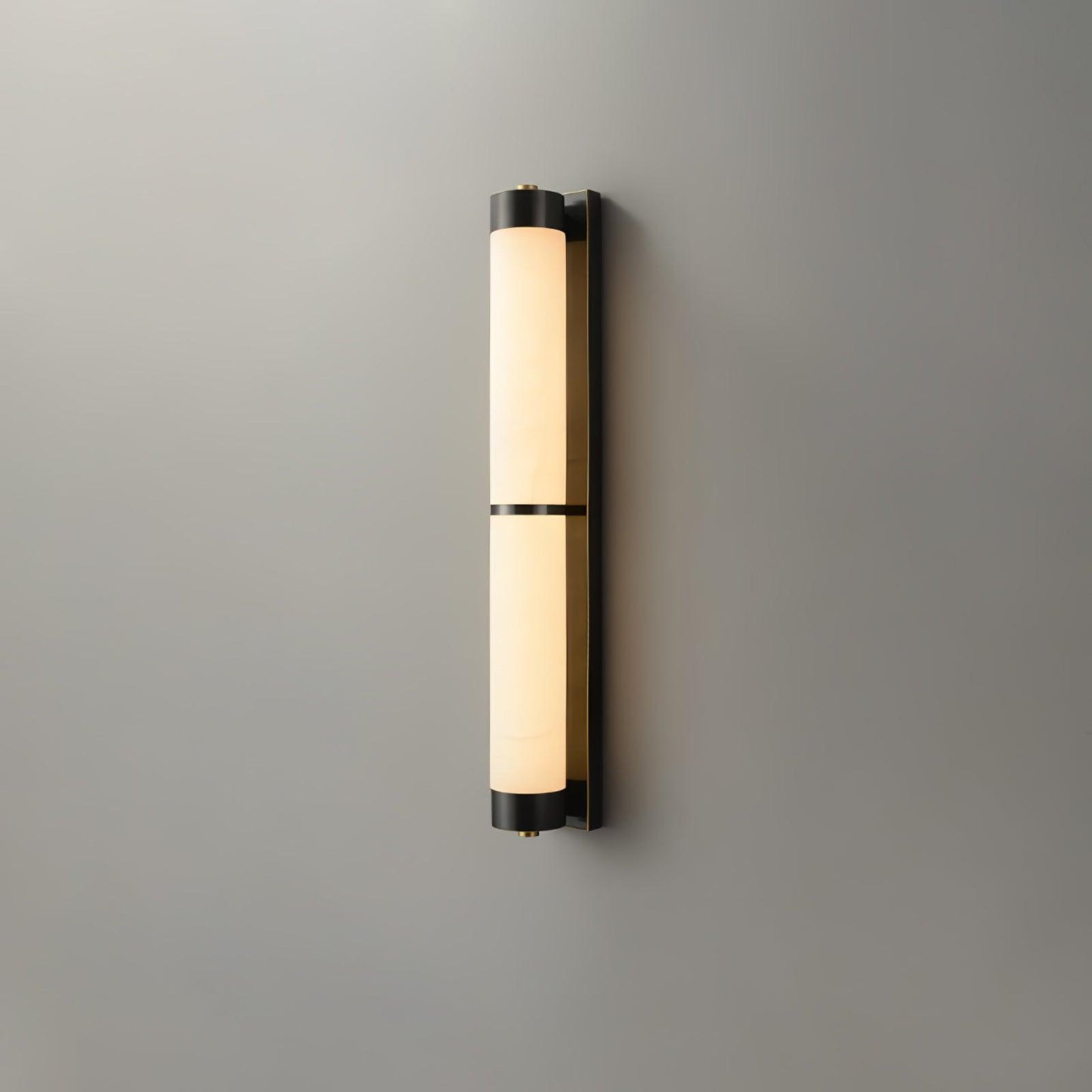 Cylindra Alabaster Contemporary Brass Wall Light