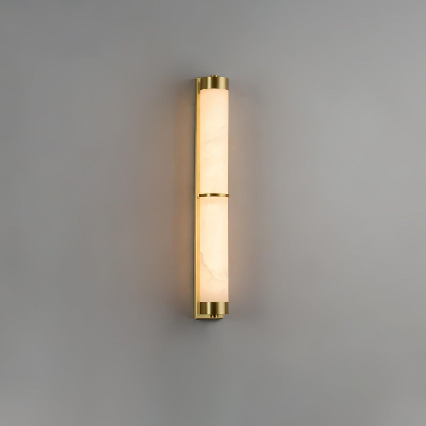 Cylindra Alabaster Contemporary Brass Wall Light