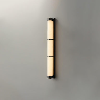 Cylindra Alabaster Contemporary Brass Wall Light