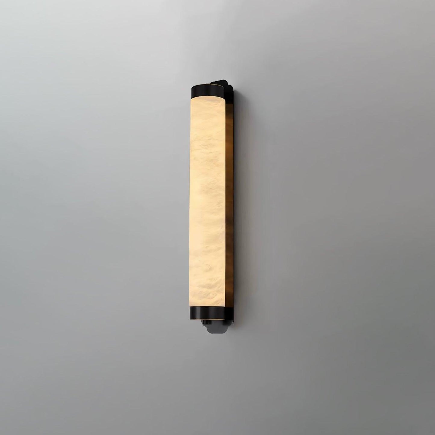 Cylindra Alabaster Contemporary Brass Wall Light