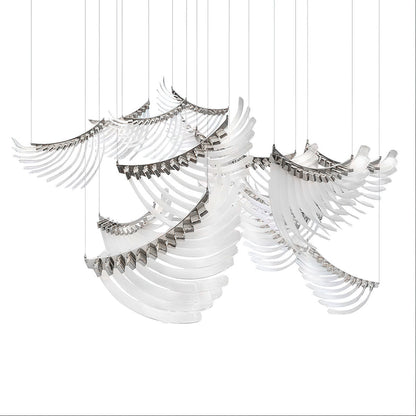 Bird Feather Wings Art Deco Crystal Chandelier