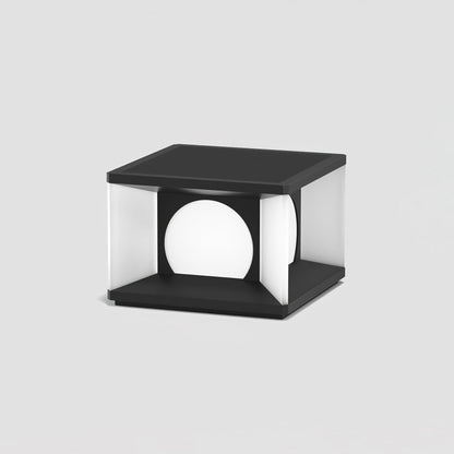 Eclipse Cube Eclectic Metal Outdoor Post Light